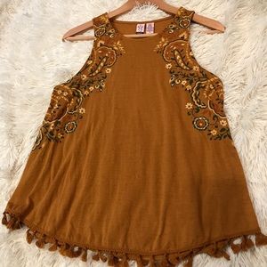 mustard paisley tank top